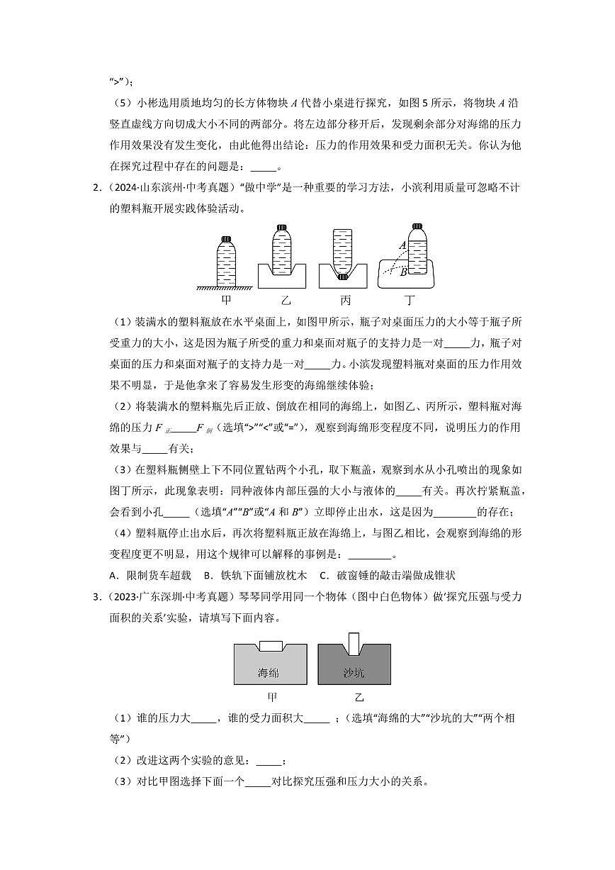 挑战14 实验题(压强与浮力综合47题)(学生版) 备战2025年中考物理真题《压轴挑战》分类汇编(全国通用)第2页