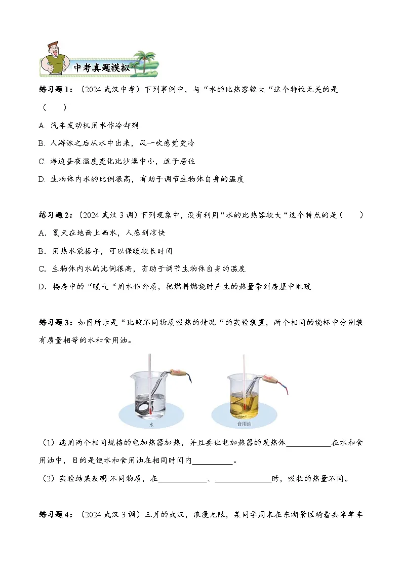 2025武汉市中考物理复习专题练习——内能第3页