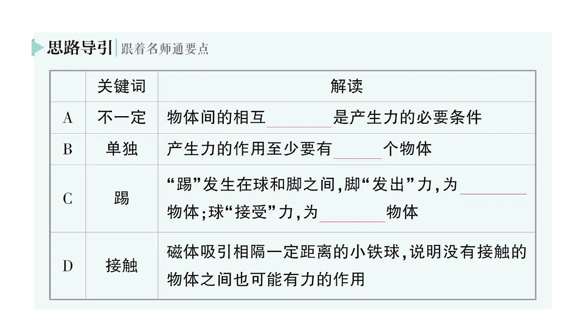 初中物理新人教版八年级下册第七章第一节 力作业课件2025春第4页