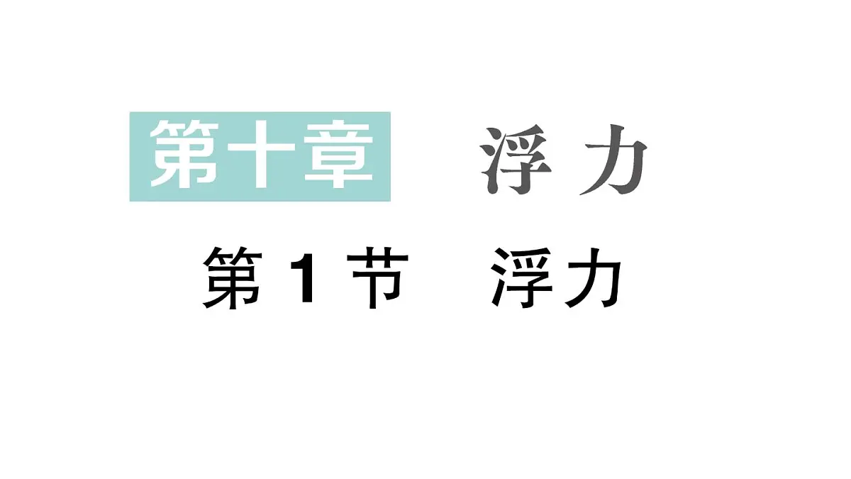初中物理新人教版八年级下册第十章第一节 浮力作业课件2025春第1页