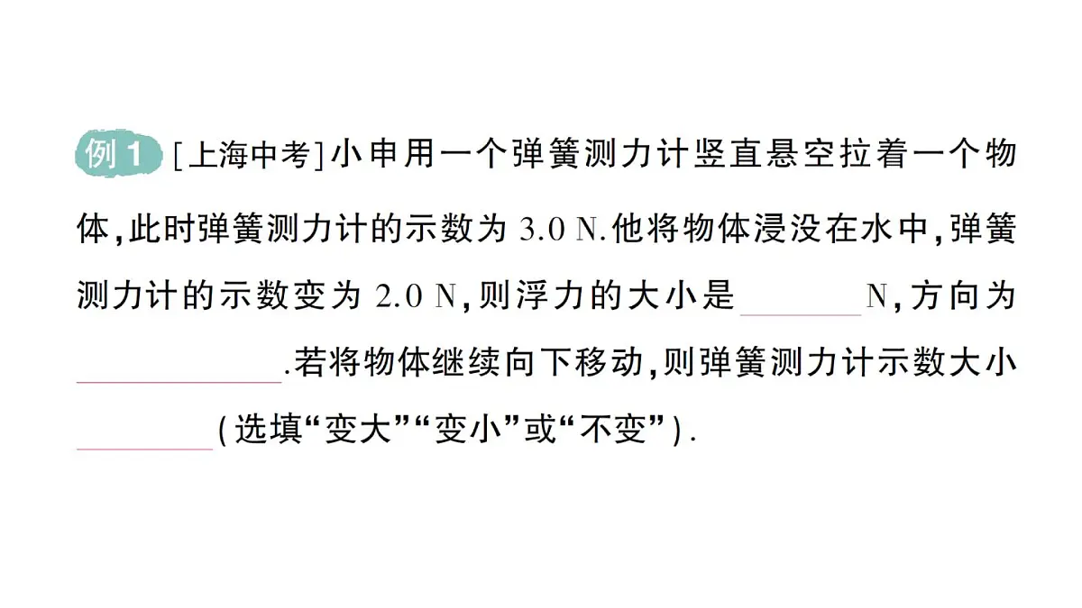 初中物理新人教版八年级下册第十章第一节 浮力作业课件2025春第3页