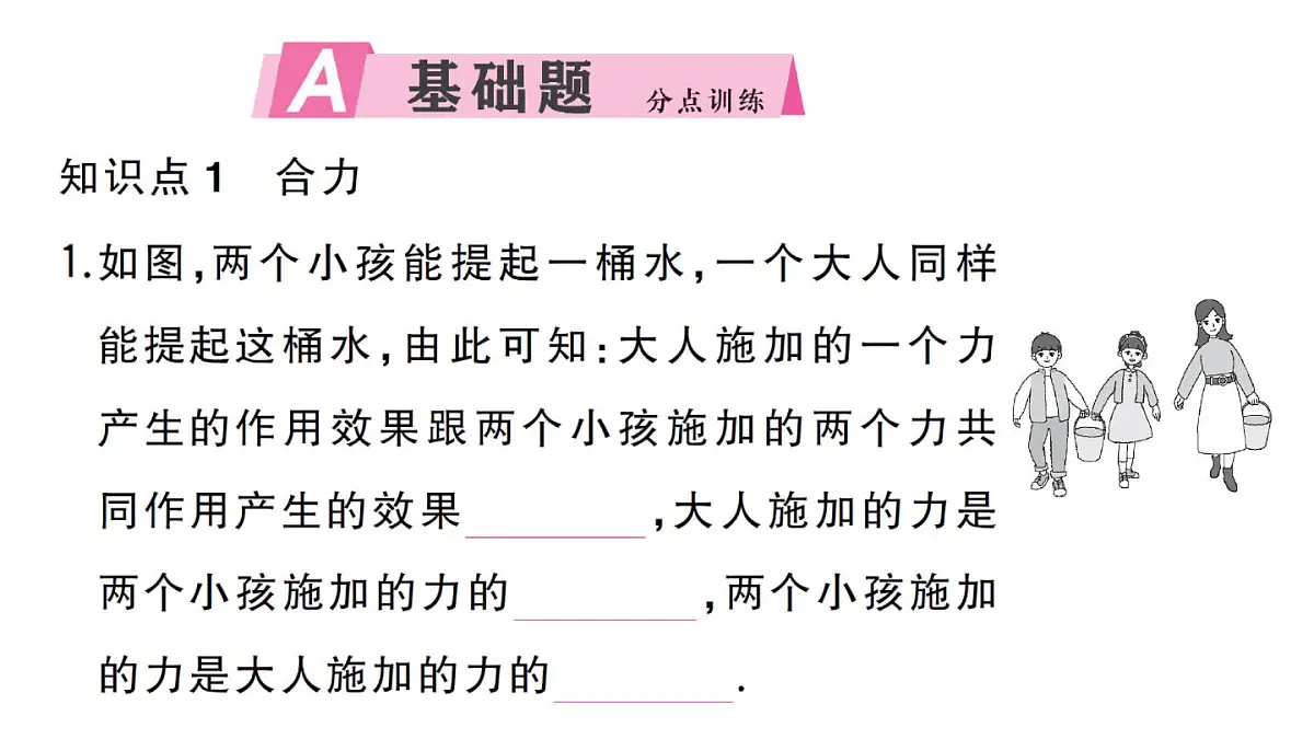 初中物理新沪科版八年级全册第七章第二节 力的合成作业课件2025春第2页