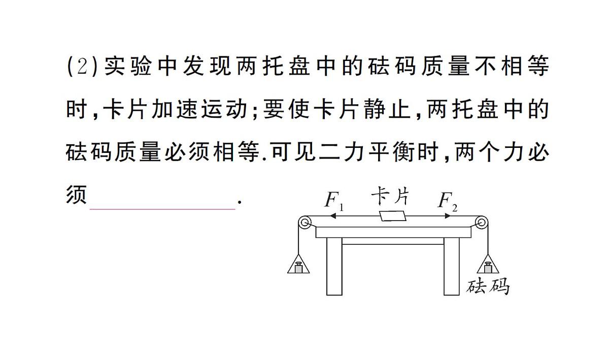 初中物理新沪科版八年级全册第七章第三节 二力平衡作业课件2025春第4页