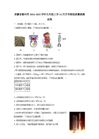 安徽省滁州市2024-2025学年九年级上学12月月考物理质量检测试卷（附答案）