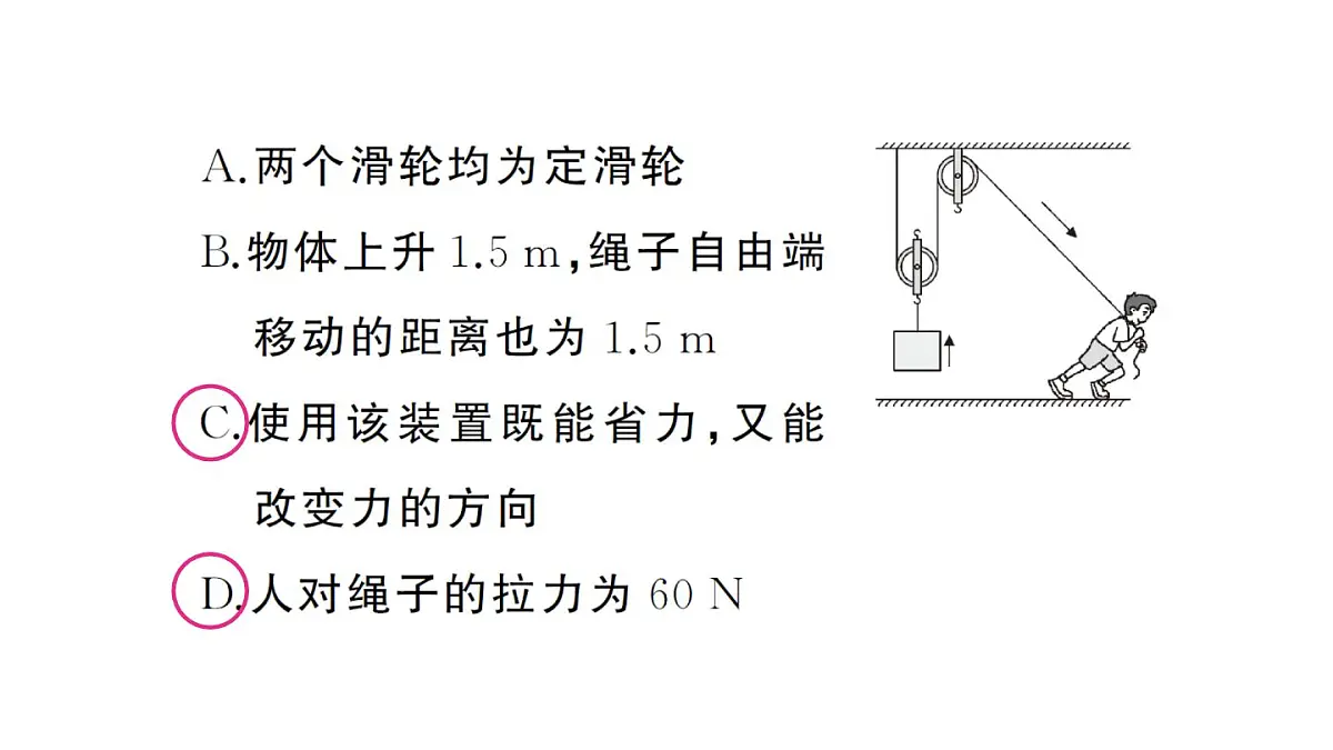 初中物理新沪科版八年级全册第十一章第二节第二课时 滑轮组作业课件2025春第6页