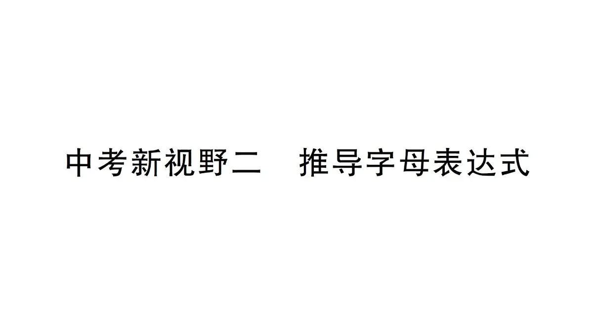 初中物理新沪科版八年级全册中考新视野二 推导字母表达式作业课件2025春第1页