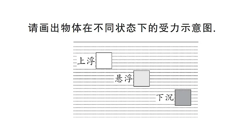 初中物理新沪科版八年级全册第九章第四节第一课时 物体的浮沉条件作业课件2025春第3页