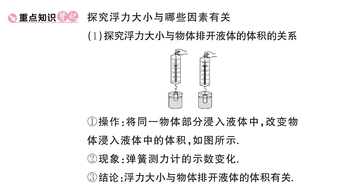 初中物理新沪科版八年级全册第九章第二节 探究:浮力大小与哪些因素有关课堂作业课件2025春第2页