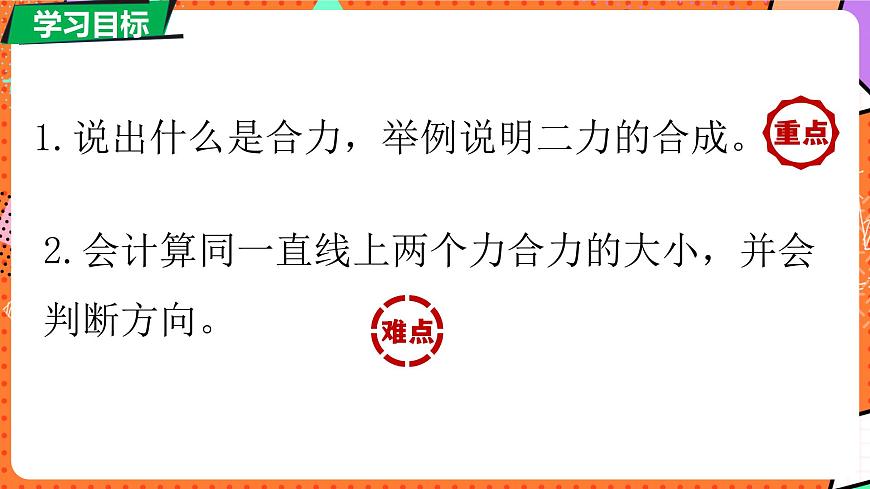 北師大版(2024)物理八年級下冊 7.4 同一直線上二力的合成(課件)第3頁
