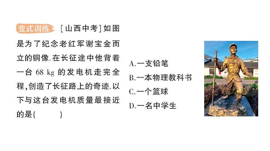 初中物理新北師大版八年級(jí)下冊(cè)第六章第一節(jié) 物體的質(zhì)量及其測(cè)量作業(yè)課件2025春第6頁(yè)
