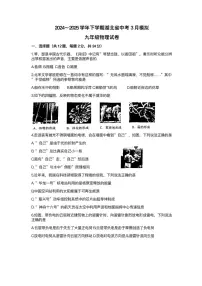 湖北省荆州市2024-2025学年九年级下学期3月月考 物理试题(pdf版)