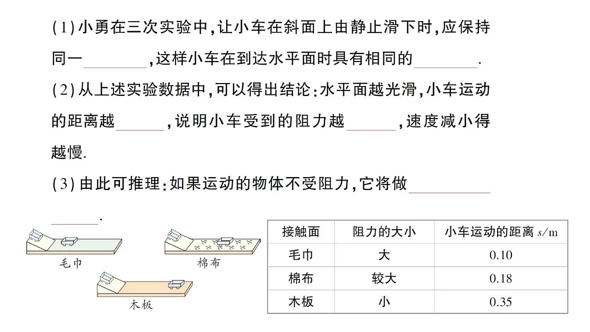 初中物理新教科版八年级下册第8章第1节 牛顿第一定律惯性作业课件2025春第3页