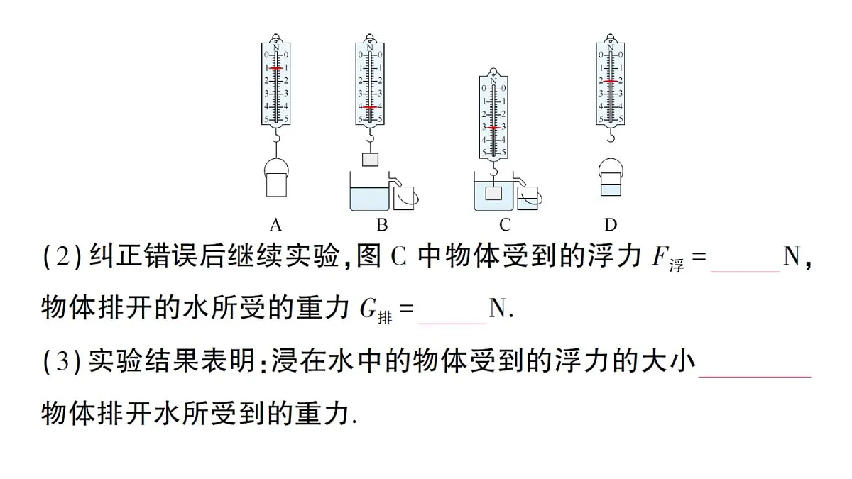 初中物理新教科版八年级下册第10章第3节 科学探究:浮力的大小作业课件2025春第7页