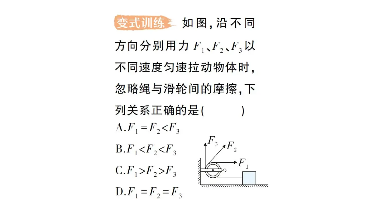 初中物理新教科版八年级下册第11章第2节 滑轮作业课件2025春第7页