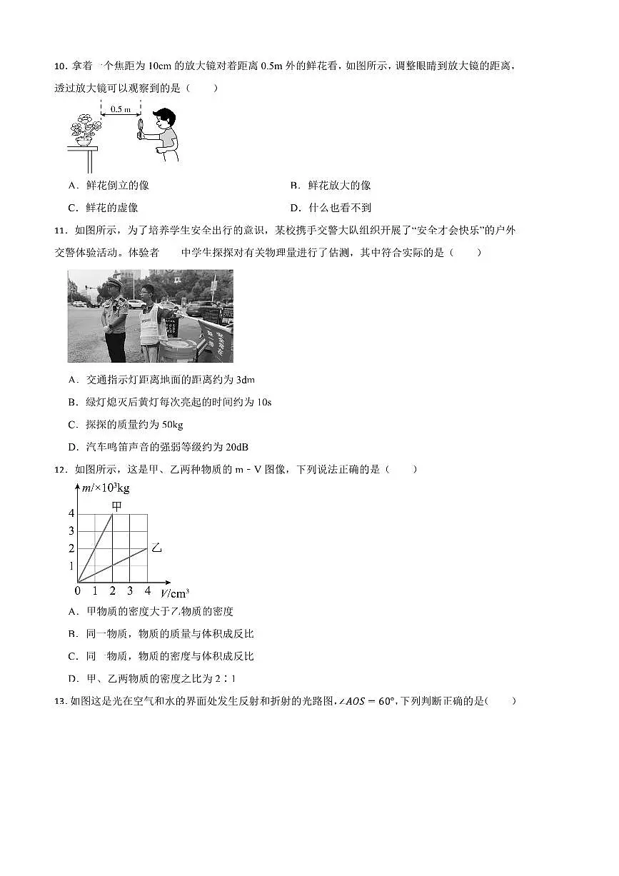 河南省信阳市羊山中学2024一2025学年八年级下开学考物理试卷(含答案)第3页