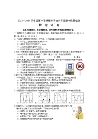 湖北省武汉市蔡甸区2023-2024学年上学期期中检测八年级物理试题（word版含答案）