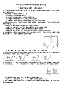 2025年九年级下学期物理模拟考试试题(适用沪科版)（含答案）