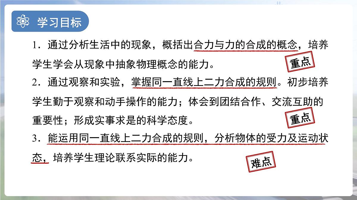 8.4《同一直线上二力的合成》课件 物理人教版(2024)八年级下册第2页