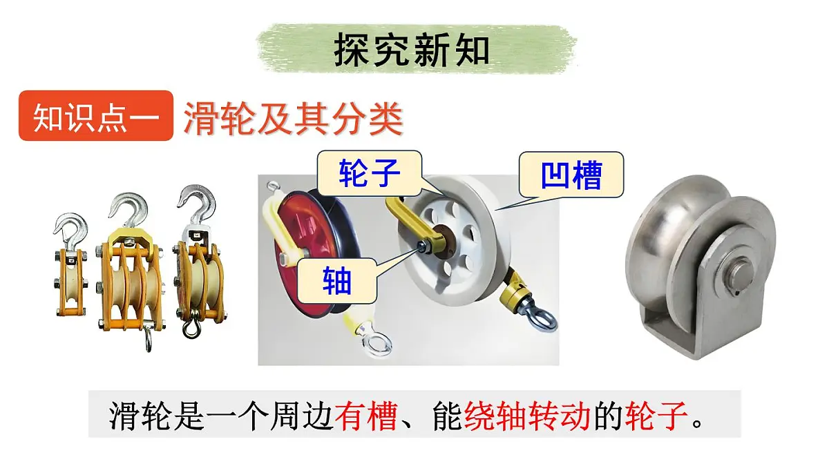 初中物理新沪科版八年级全册第十一章第二节第一课时 定滑轮和动滑轮教学课件2025春第4页