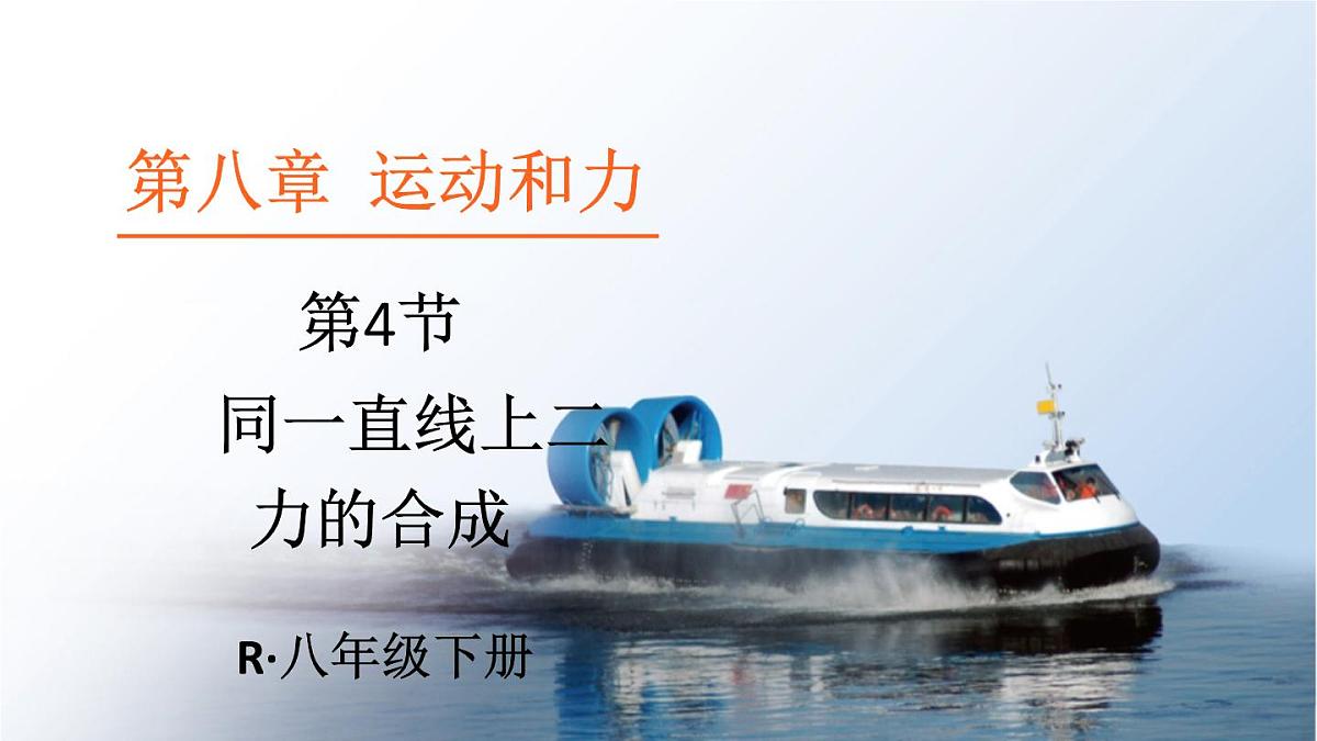 初中物理新人教版八年级下册第八章第四节 同一直线上二力的合成教学课件2025春第1页