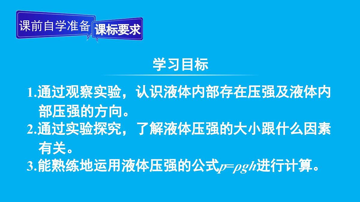 初中物理新人教版八年级下册第九章第二节第一课时 液体压强的特点及大小教学课件2025春第2页