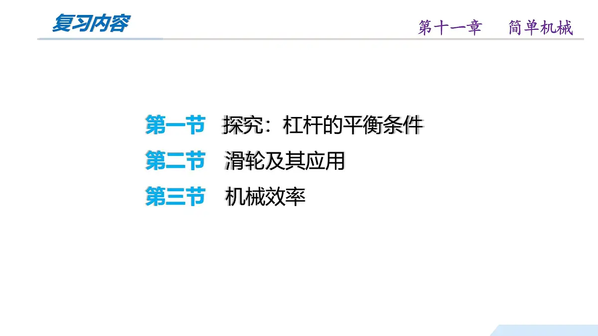 第十一章 简单机械(单元复习课件)-2024-2025学年八年级物理全一册(沪科版2024)第2页