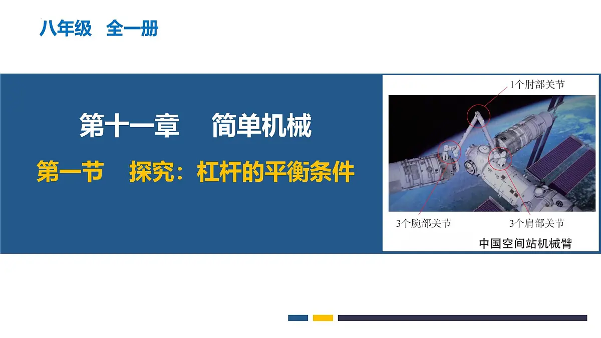 11.1 探究:杠杆的平衡条件(教学课件)-2024-2025学年八年级物理全一册(沪科版2024)第1页