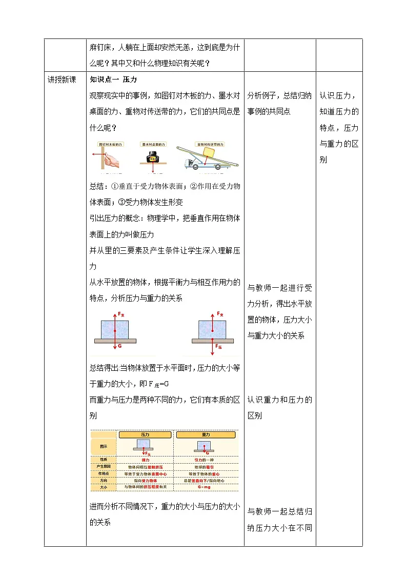 8.1 压强 教学设计第2页