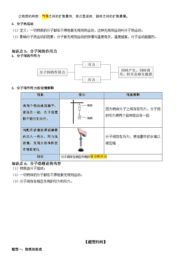 第01讲: 分子的热运动 解析版第2页