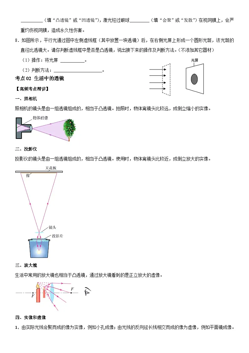 第05章 透镜及其应用(核心考点讲练)(原卷版) 第3页