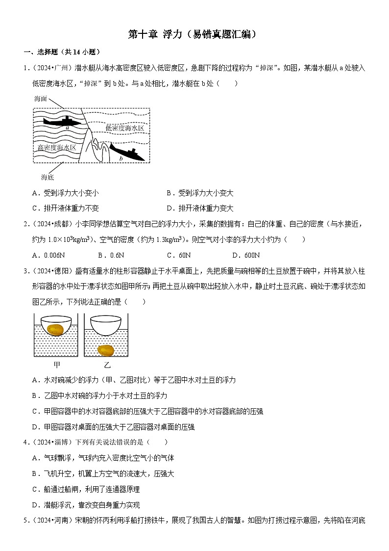 第10章 浮力(易错真题汇编)(原卷版)第1页