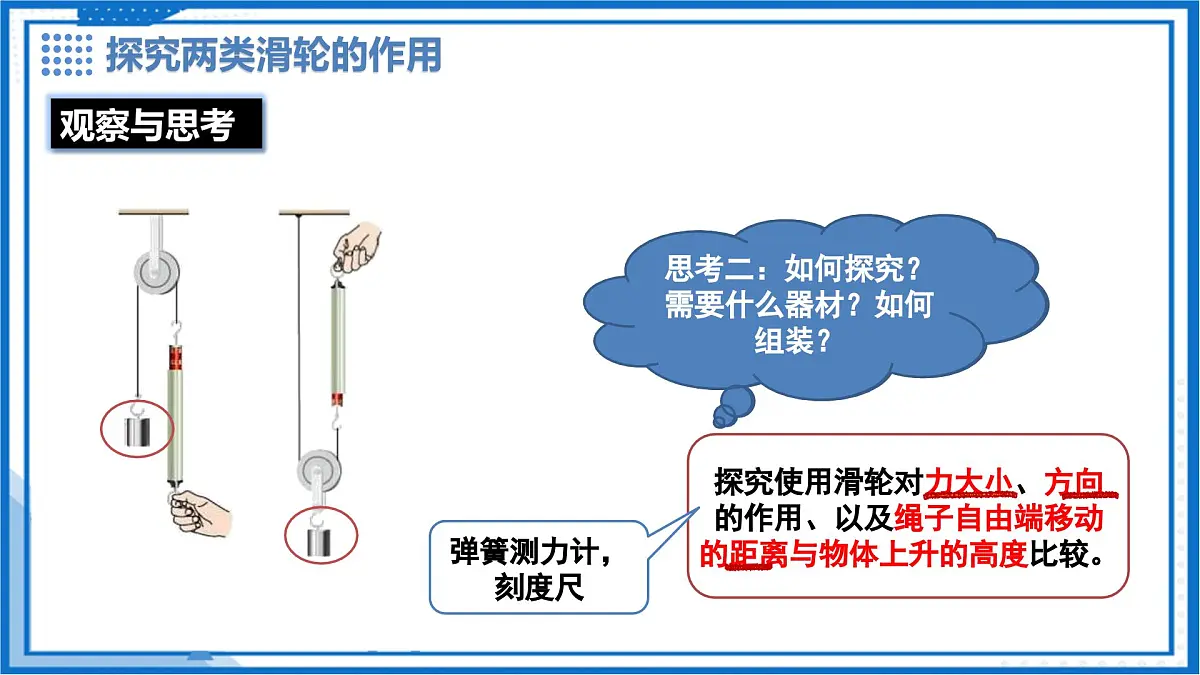 6.6 滑轮(第1课时) - 初中物理八年级下册 同步教学课件(沪粤版2024)第8页