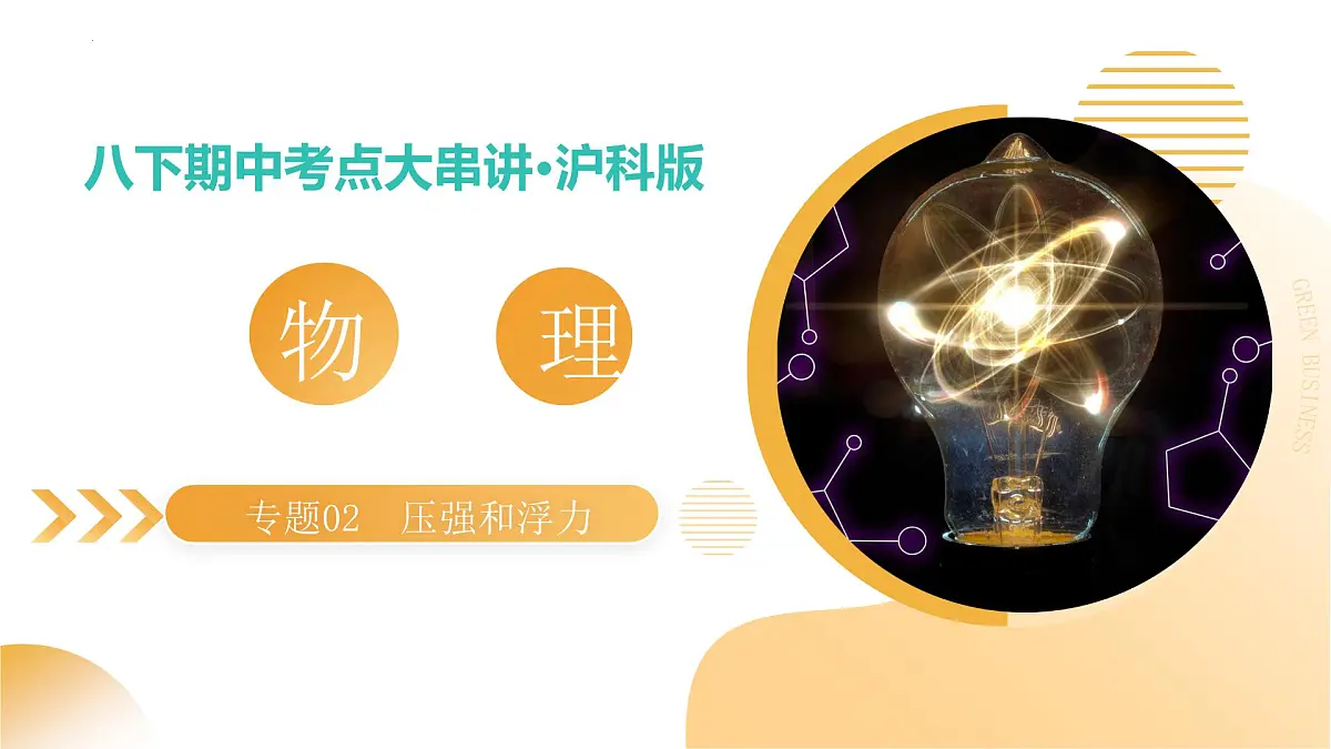 专题02 压强和浮力 2025学年八年级物理下学期期中考点大串讲(沪科版2024)课件第1页