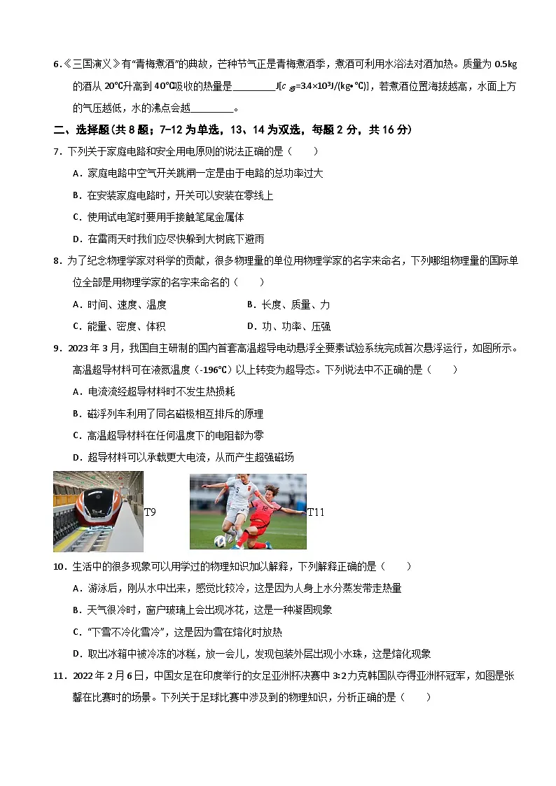 2025年中考第二次模拟考试卷:物理(河南卷)(考试版)第2页