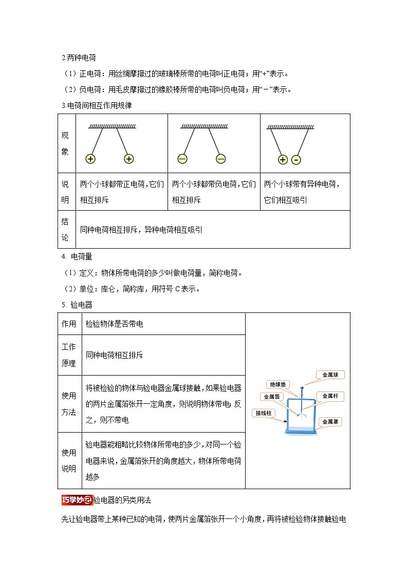 【暑假讲义】第06讲两种电荷-2025版新九年级物理暑假提升精品讲义(含答案)第3页