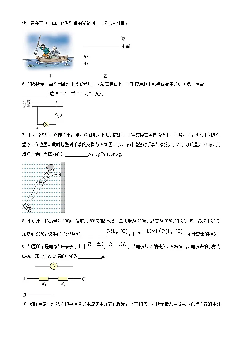 2025年安徽省滁州市天长市中考一模物理试题(原卷版+解析版)第2页