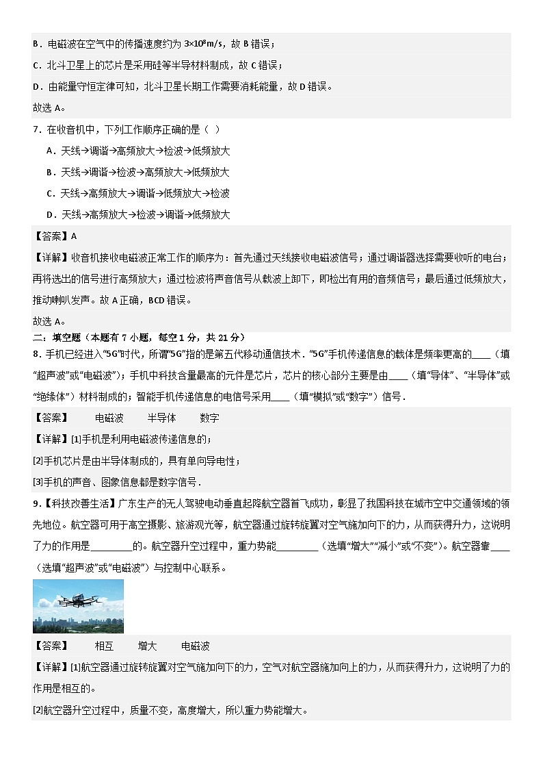 第二十一章《信息的传递》单元基础巩固与培优必刷达标卷 解析版第3页