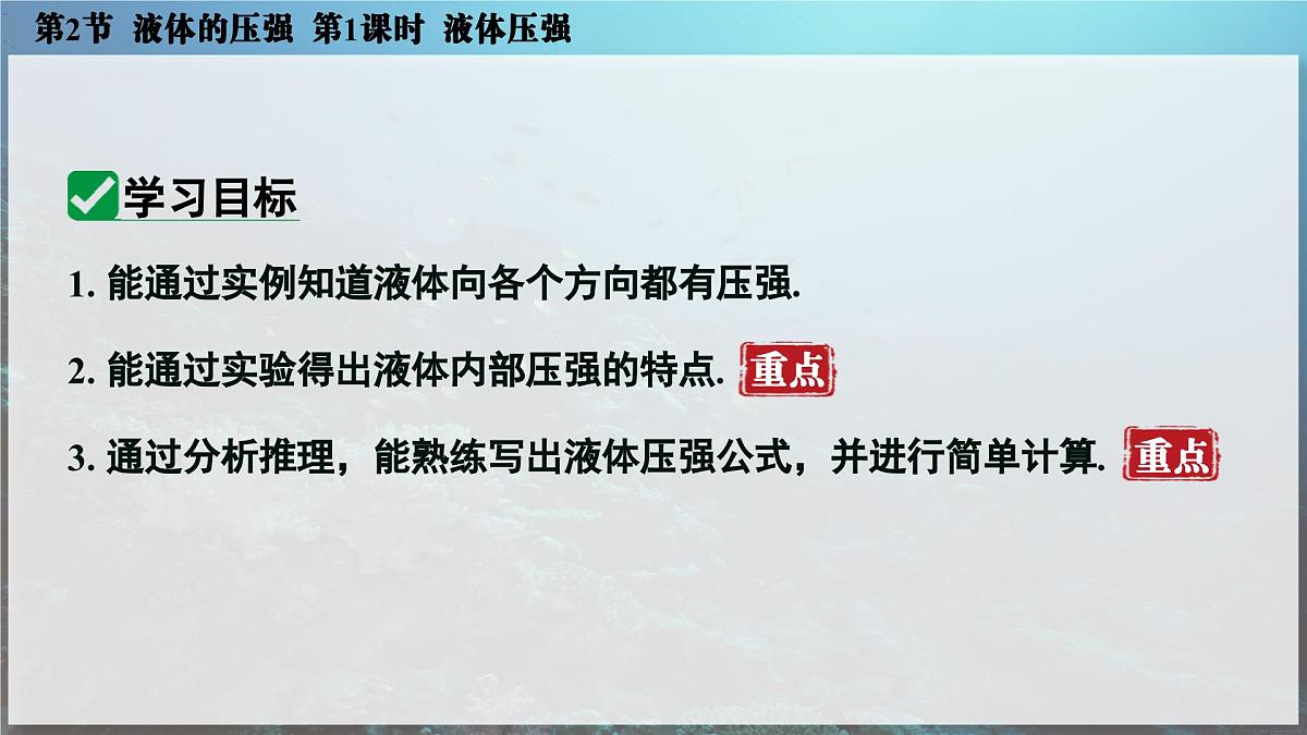 人教版2024八年级下册物理02.第2节 液体的压强 第1课时 液体压强 课件第3页