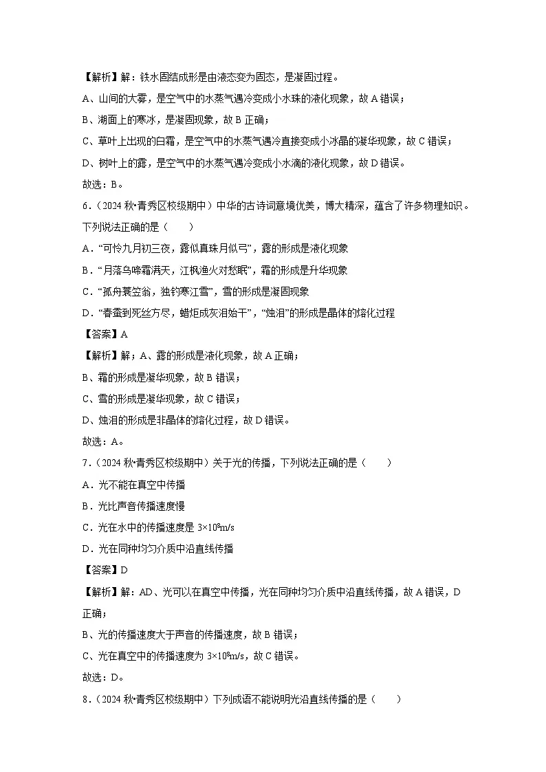 广西南宁市2024-2025学年八年级下学期开学适应性模拟测试练习卷物理试卷(解析版)第3页