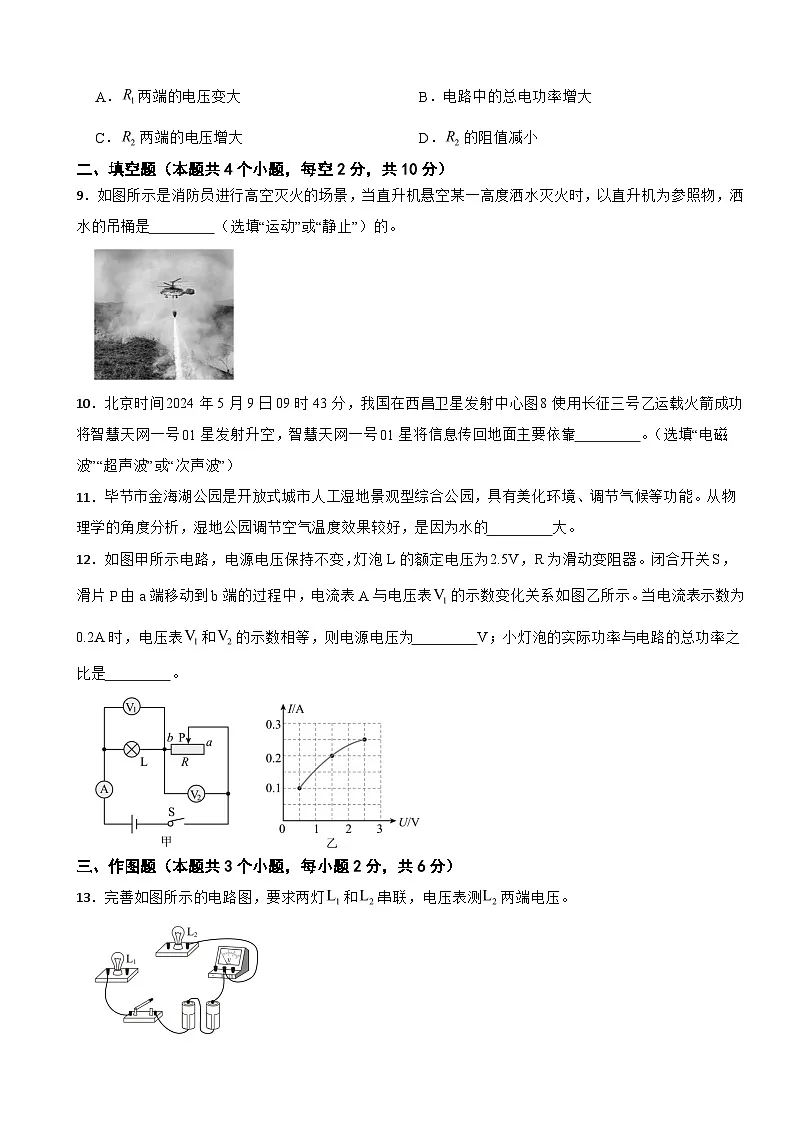 2025年贵州省毕节市中考三模考试物理试题附答案第3页