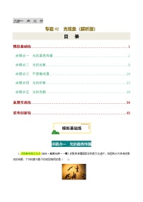 2025年中考物理一轮培优讲练 专题02 光现象(练习)(解析版)
