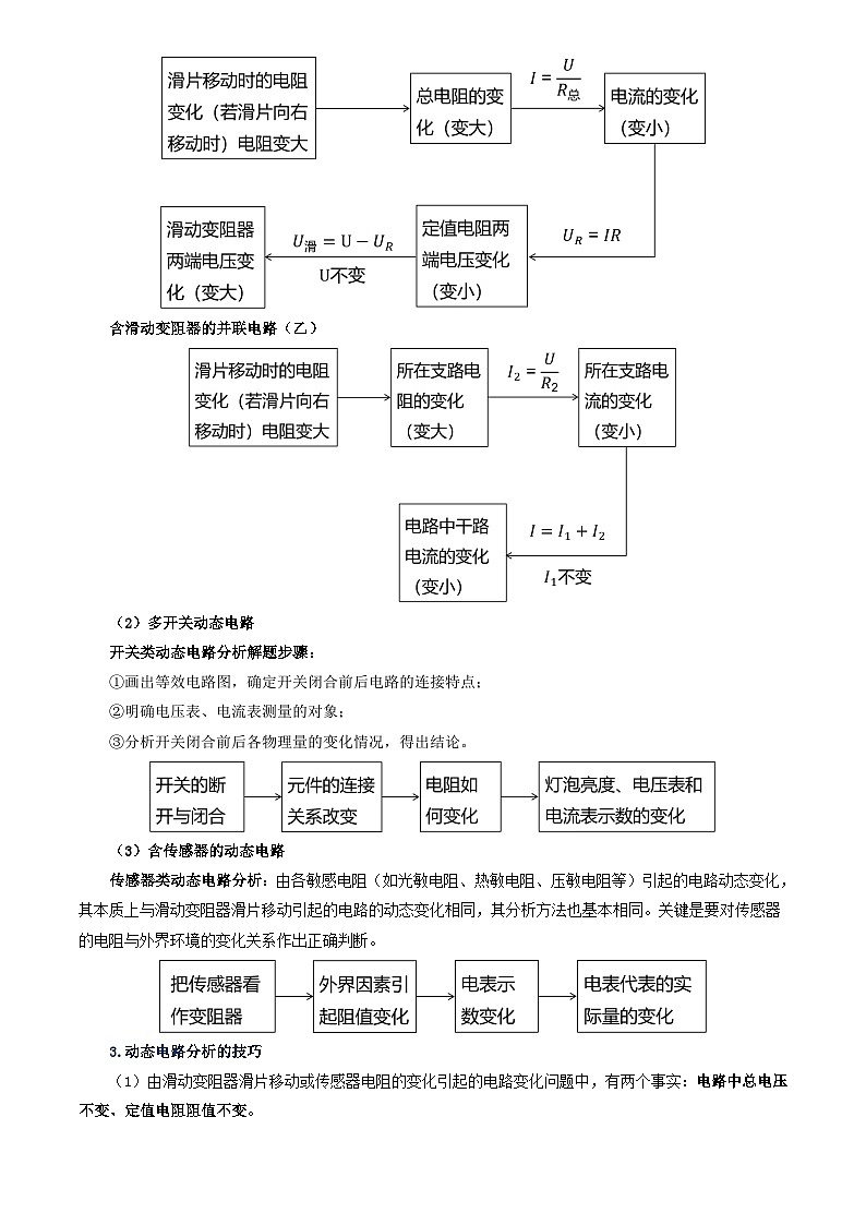 2025年中考物理电学微专题3 动态电路分析(讲义)(解析版)第3页