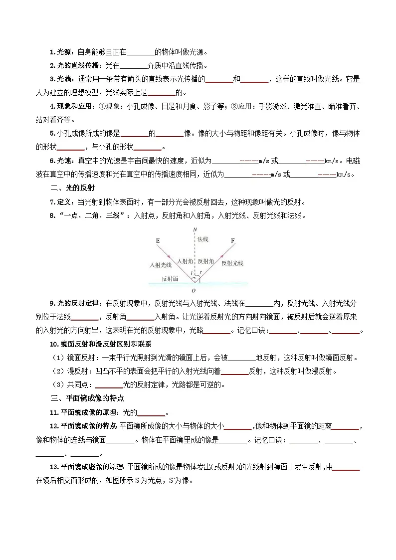 2025年中考物理知识点归纳(挖空版)-2025年中考物理一轮复习试题(全国通用)第3页