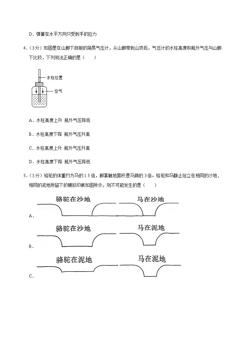 2024-2025学年广东省广州市执信中学八年级(下)期中物理试卷第2页