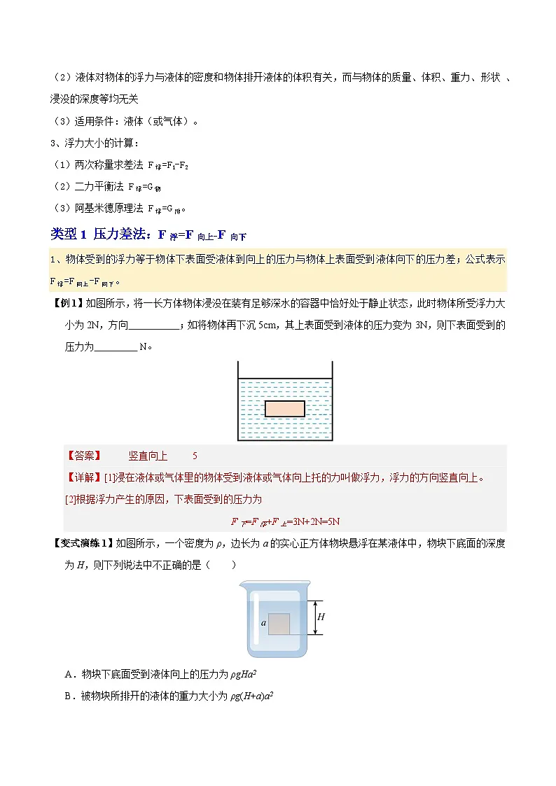 2025年中考物理-热点模型归纳(通用版)专题07压强和浮力的综合计算(解析版)第2页