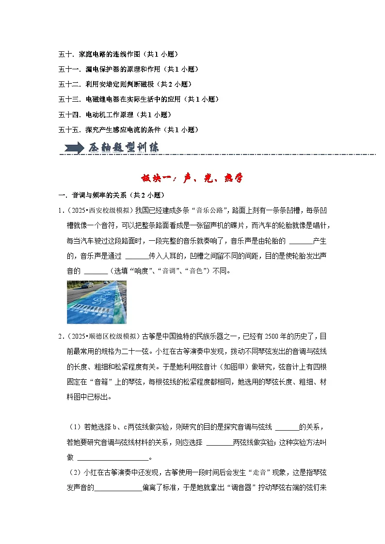 2025年年中考物理综合复习(压轴特训100题55大考点)(原卷版)第3页