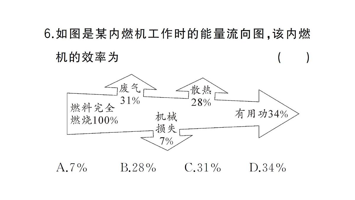 初中物理新人教版九年级全册第十四章第三节 热机的效率作业课件2025秋第7页