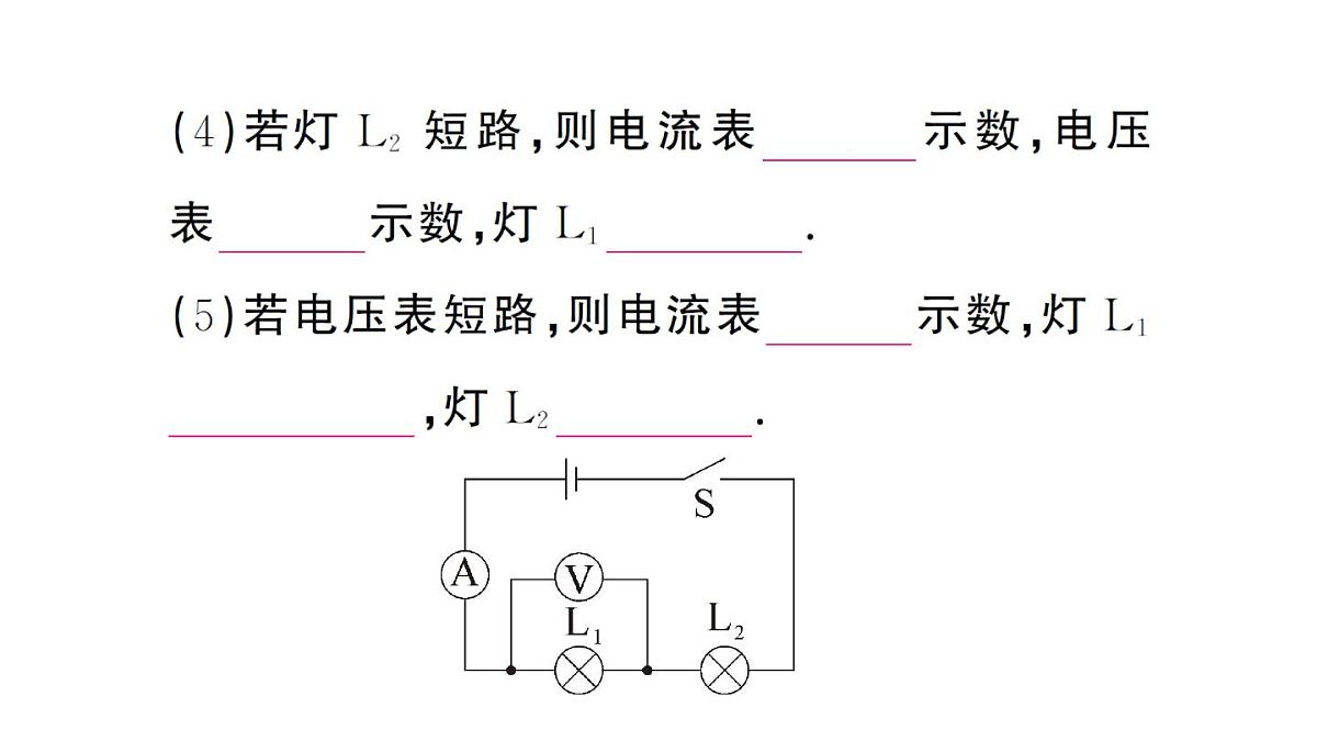 初中物理新人教版九年级全册第十七章专题七 电路故障分析作业课件2025秋第4页
