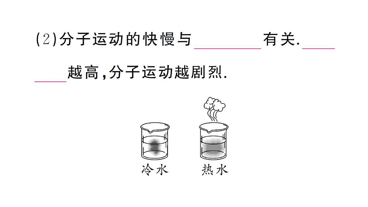初中物理新人教版九年级全册第十三章第二节 分子动理论的初步知识课堂作业课件2025秋第5页