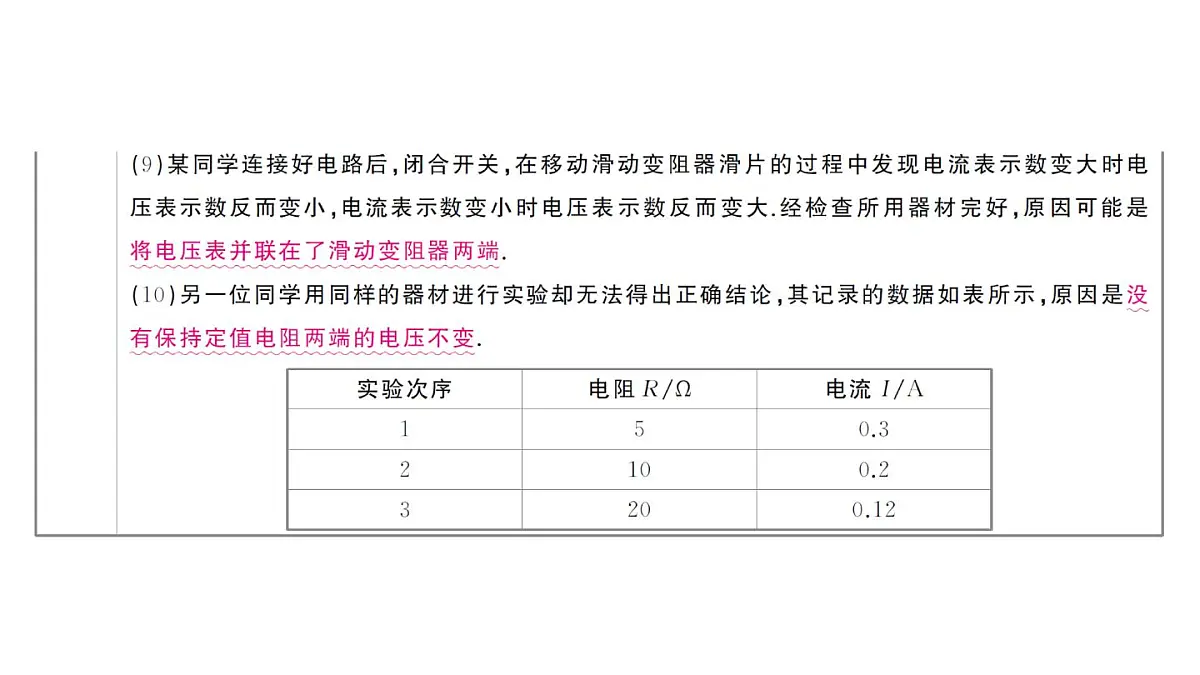 初中物理新人教版九年级全册第十七章实验考点高分突破(理解读记)课堂作业课件2025秋第8页